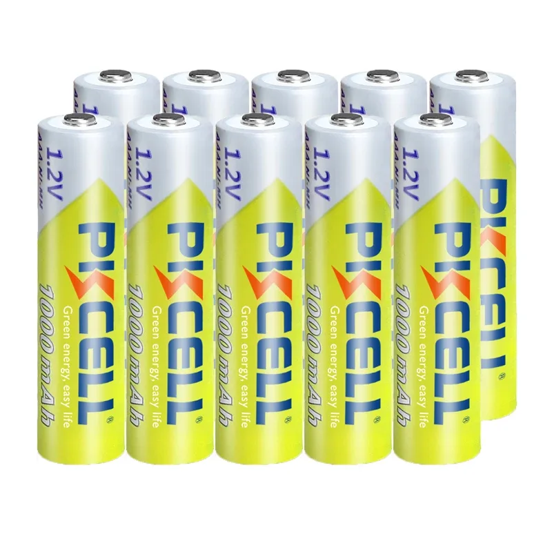 Baterias recarregáveis da bateria de nimh do aaa do aaa do aaa da bateria 3a 1.2 mah para brinquedos da lanterna 10 pces pkcell 1000 v ni-mh aaa