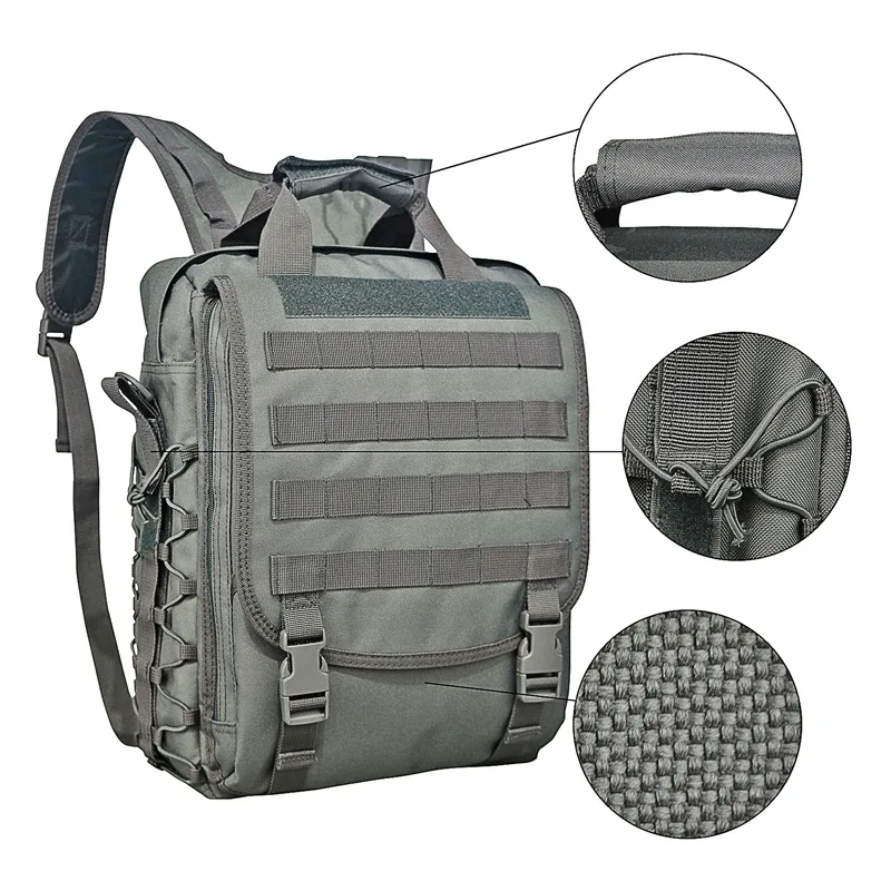 Molle Tactical Messenger Bag, Laptop Bag, Mochila Computador, Fanny Belt, Bolsa de Ombro, Camping, Outdoor, Esportes
