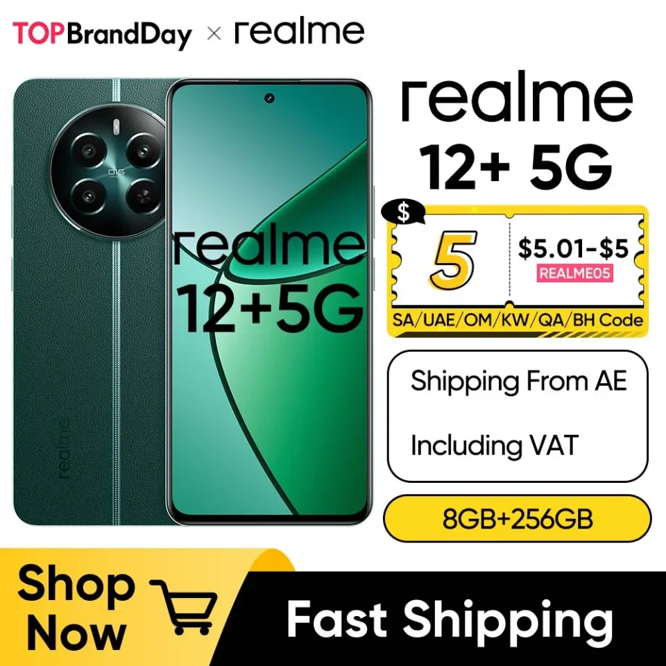 Realme 12+ 5G Smartphone 50MP Sony LYT-600 OIS Câmera de retrato MediaTek Dimensity 7050 5G 6,67 "120Hz Display