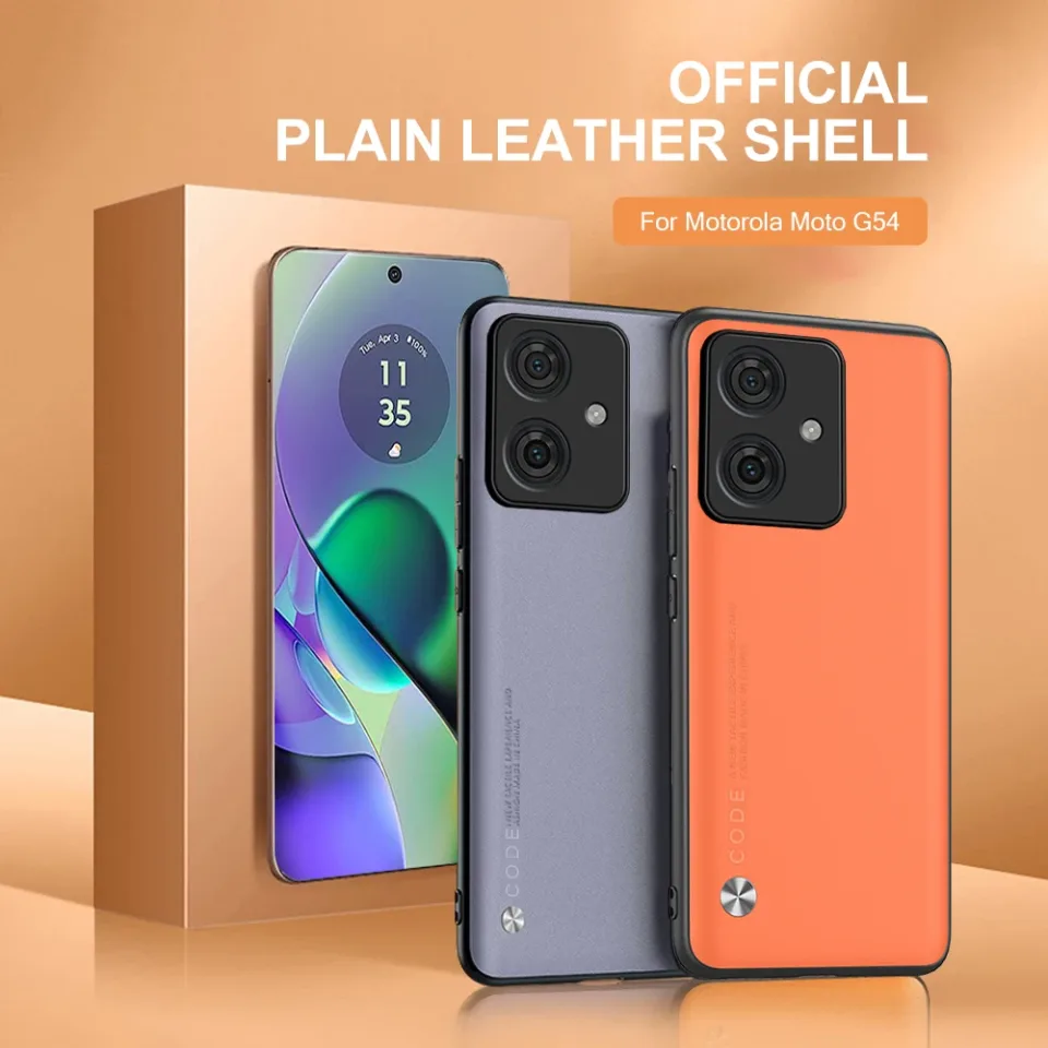 Capa de proteção à prova de choque de couro liso, silicone macio Frame tampa traseira, apto para Motorola Moto G54, G34, G24, G14, Moto G 54, 34, 24, 14