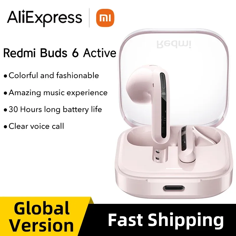 Xiaomi Redmi buds 6 Active 30 horas de bateria de longa duração Chamada de voz clara Confortável de usar fones de ouvido