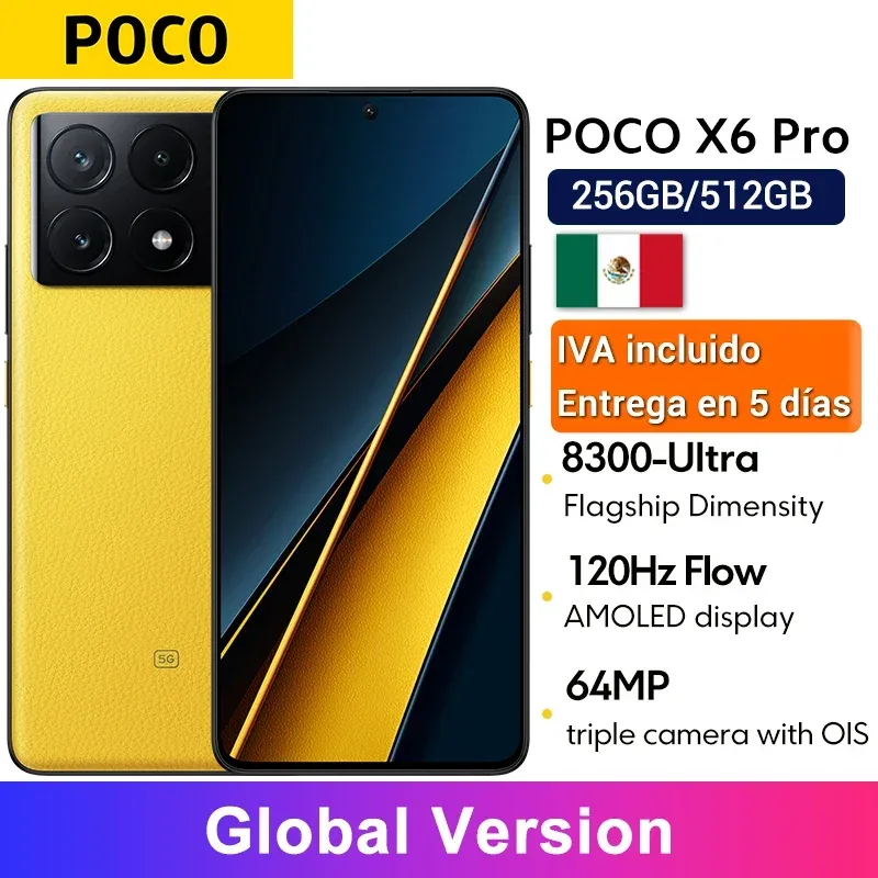 Poco x6 pro 5g versão global smartphone dimensão 8300-ultra 6.67 "1.5k fluxo amoled dotdisplay 64mp câmera 67w turbo carregamento