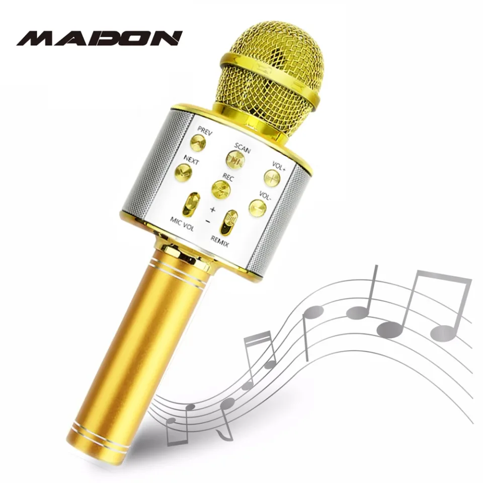 WS858 Microfone Bluetooth Sem Fio, Microfone Karaoke Em Casa, Cenas KTV, Leitor De Música Portátil, Gravador De Canto