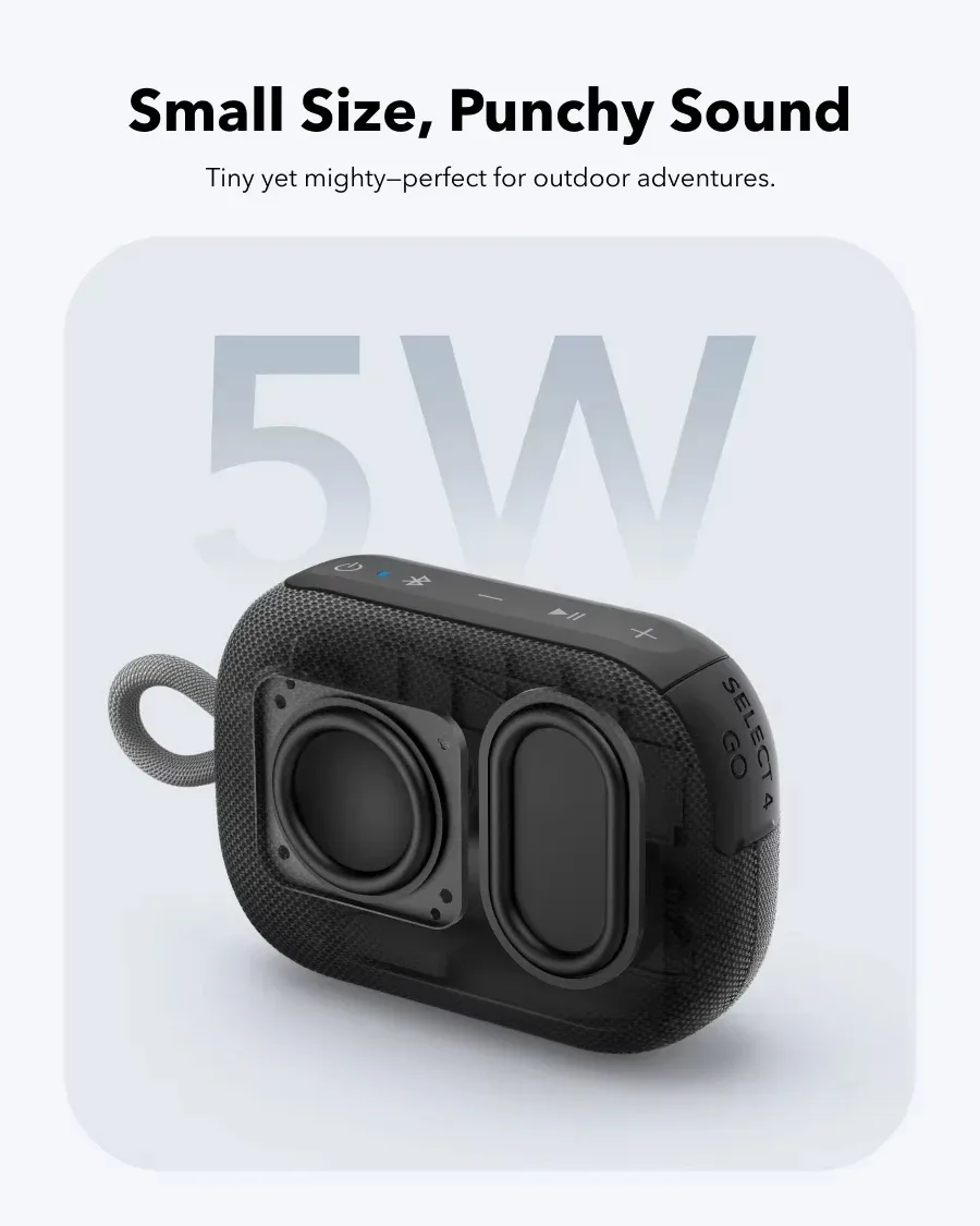 Anker Soundcore Select 4 Go: alto-falante Bluetooth ultraportátil com 20 horas de reprodução, à prova de poeira, IP67 à prova d'água e flutuante