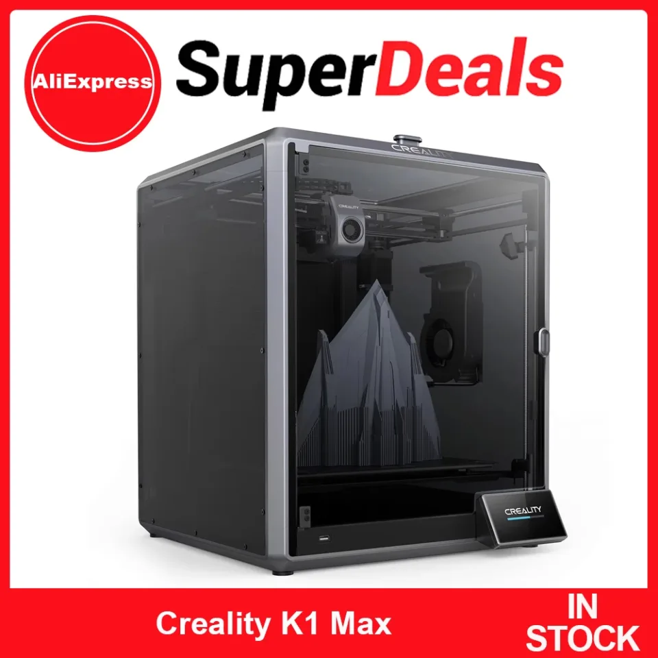 Creality-K1 Max Impressora 3D, Velocidade de impressão, Dual-Gear, Extrusora de acionamento direto, 600mm, 300x300x300mm