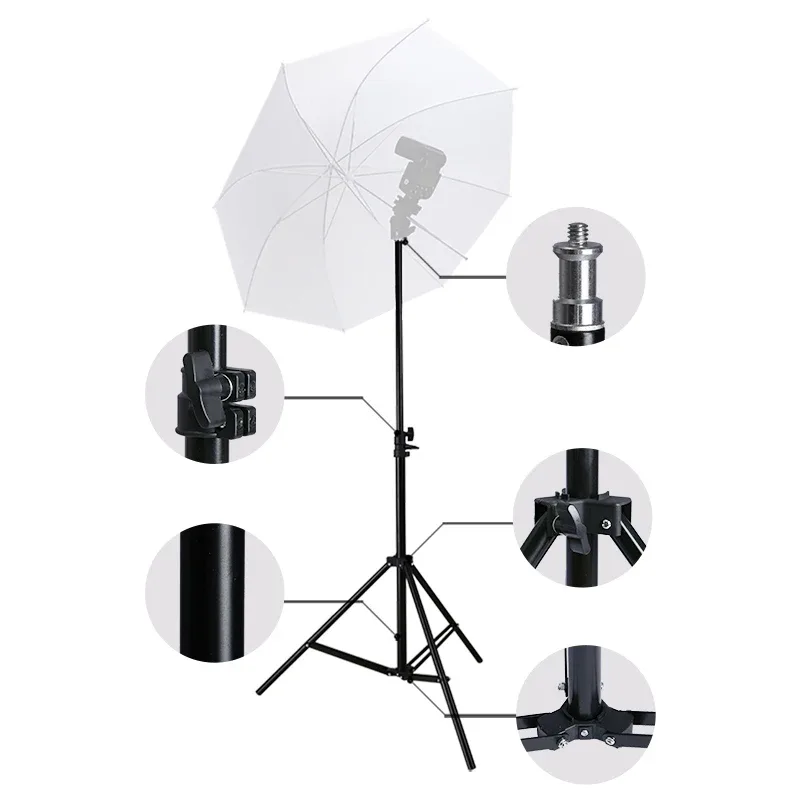 Tripé de luz ajustável para telefone, vara de selfie móvel, 1/4 cabeça de parafuso, Photo Studio Flashes, Softbox fotográfico