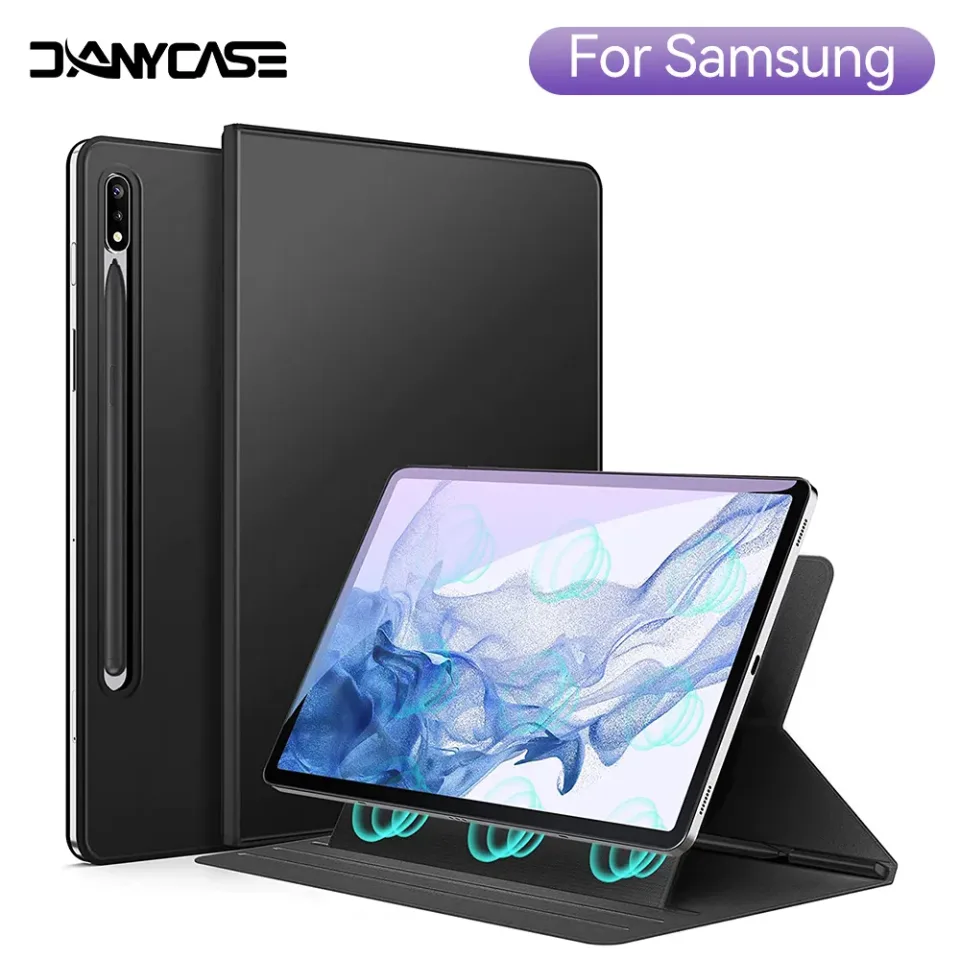 Capa magnética com suporte e suporte para lápis, capa para Samsung Galaxy Tab S7 Plus, S7 FE, S9, S8 Ultra, S6 Lite