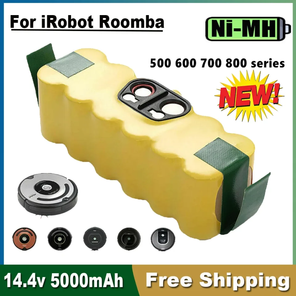 Bateria para série iRobot, 14.4 v, 5000mAh, 500, 600, 700, 800, 900, iRobot Roomba14.4 v, 620, 650, 770, 780, 580