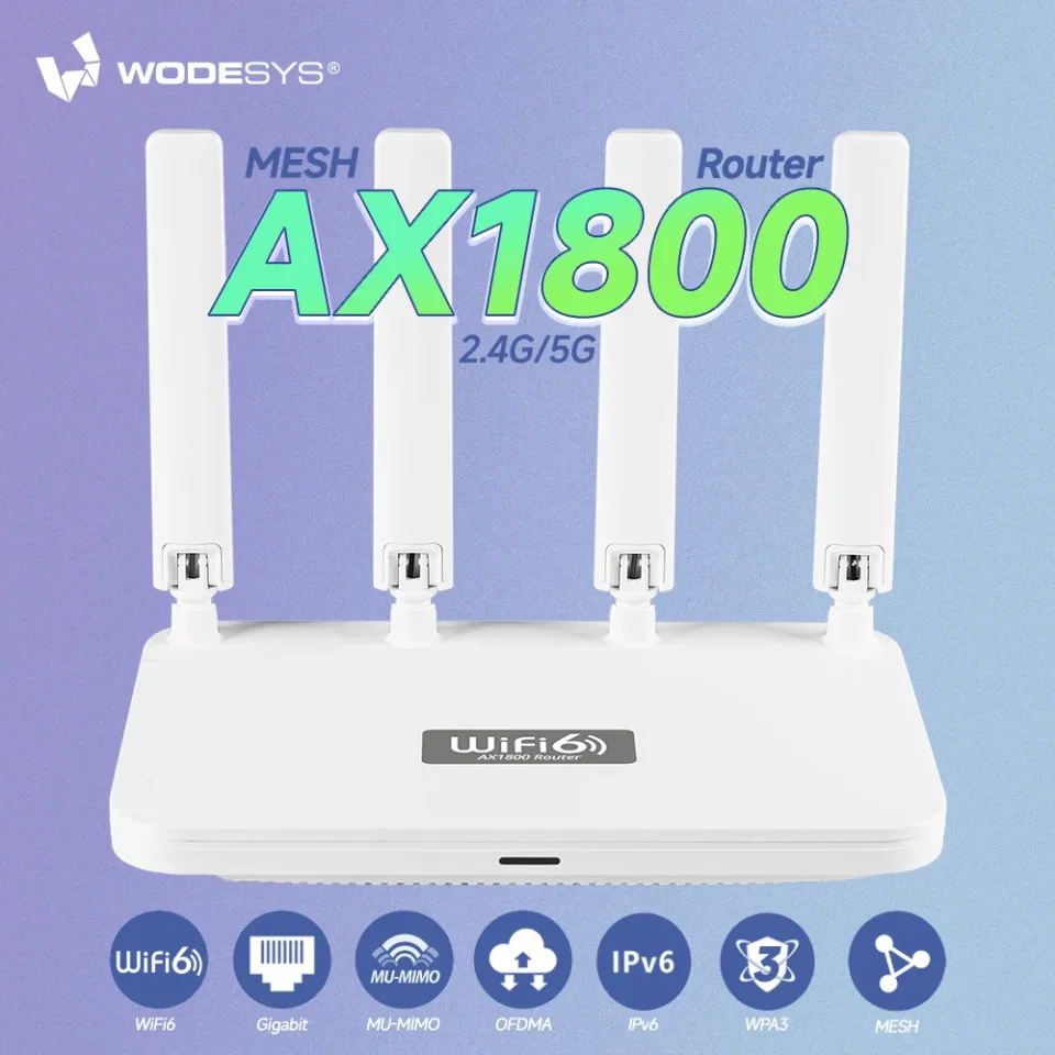 AX1800 WiFi6 Mesh Router, 2.4GHz e 5.8GHz, Dual Band Gigabit, Roteador WiFi de Alta Velocidade e Gateway, Sinal Super Forte Estendido