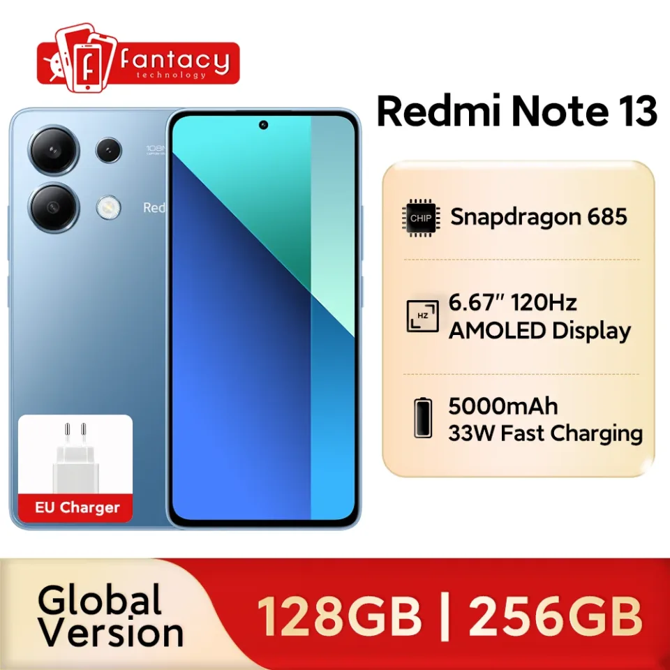 Xiaomi Redmi Note 13 4G Versão Global 5000mAh Snapdragon ® 685 Câmera 108MP 120Hz AMOLED display 33W de carregamento