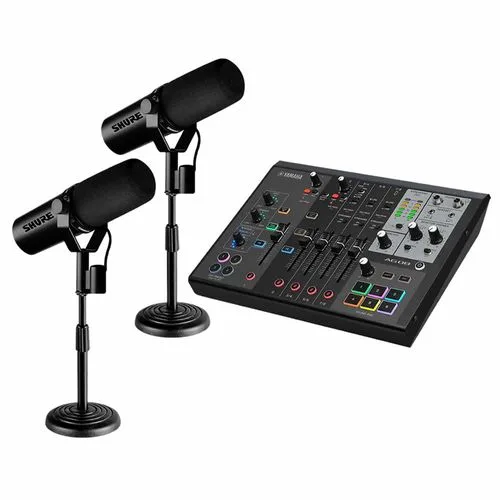 Kit 2 Microfones SM7DB com Pedestais e Mixer AG08B SM7DBX2+DESKSTAND1+AG08