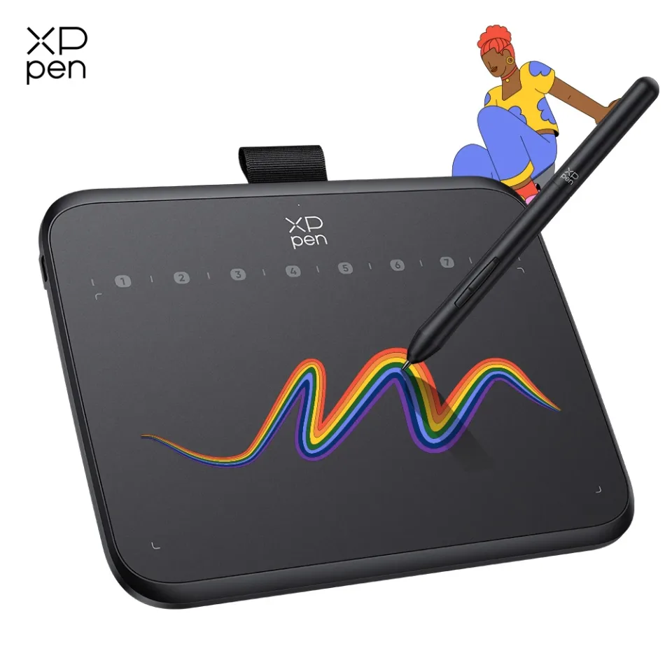 Tablet Gráfico XPPen Deco 640 com 16K Níveis de Pressão, Área de Desenho de 16x9cm, 8 Teclas e Inclinação de 60° para Jogos OSU, Android, Windows e Mac