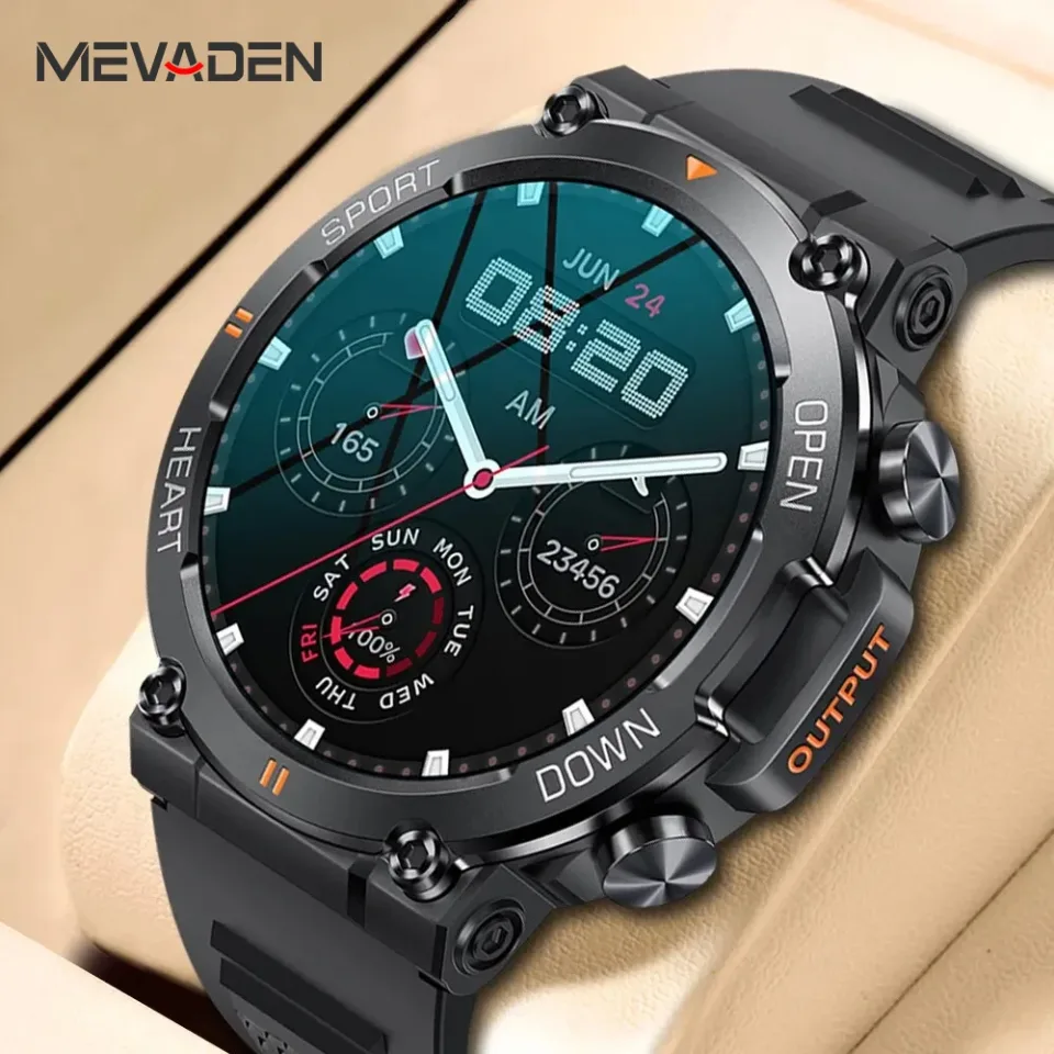 MEVADEN-Relógio Inteligente de Chamada Bluetooth para Homens, Rastreador de Fitness Esportivo, Monitor Cardíaco, Smartwatch 1.39 "HD para Android, IOS, K56, 400mAh