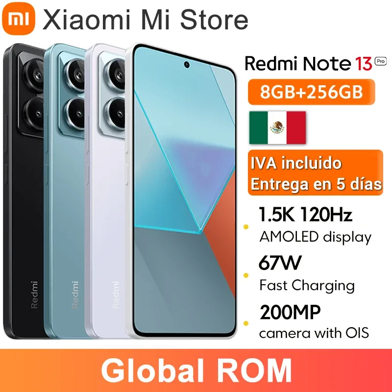 Rom global xiaomi redmi note 13 pro 5g smartphone 8gb 256gb snapdragon 7s gen 2 120hz tela 5100mah 67w carregamento rápido celular