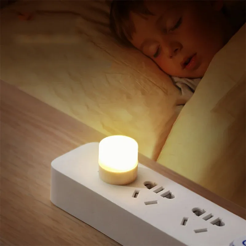 Usb plug lâmpada do computador de carregamento de energia móvel usb pequeno livro lâmpadas led proteção para os olhos luz leitura pequena luz da noite redonda