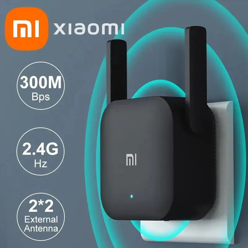 Novo Original Xiaomi Amplificador Wifi Pro 300M 2.4G Repetidor Expansor de Rede Range Extender Roteader Mi Router Wi-Fi Sem Fio