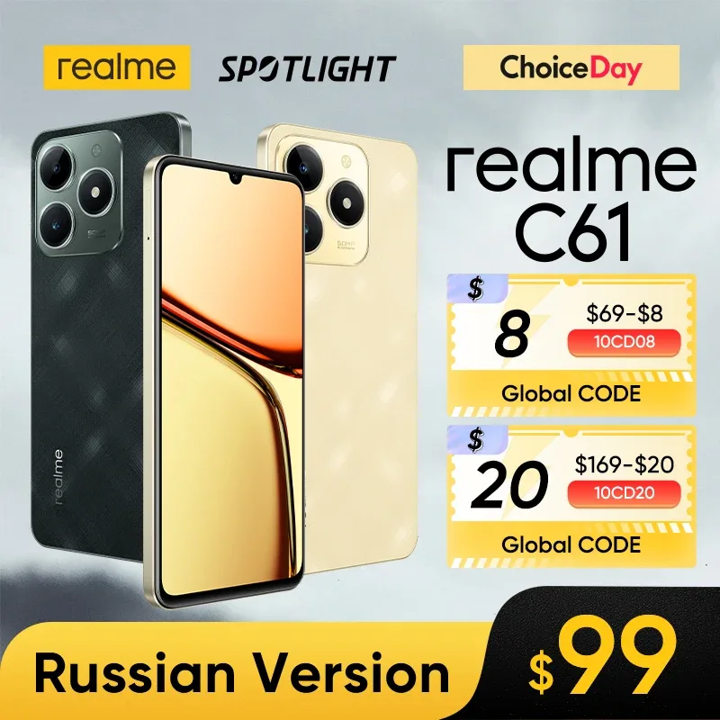 [Estreia mundial] realme C61 Smartphone 5000mAh Bateria 45W Carga SUPERVOOC 50MP AI Câmera 90Hz Exibição IP54 AI Engine 256GB