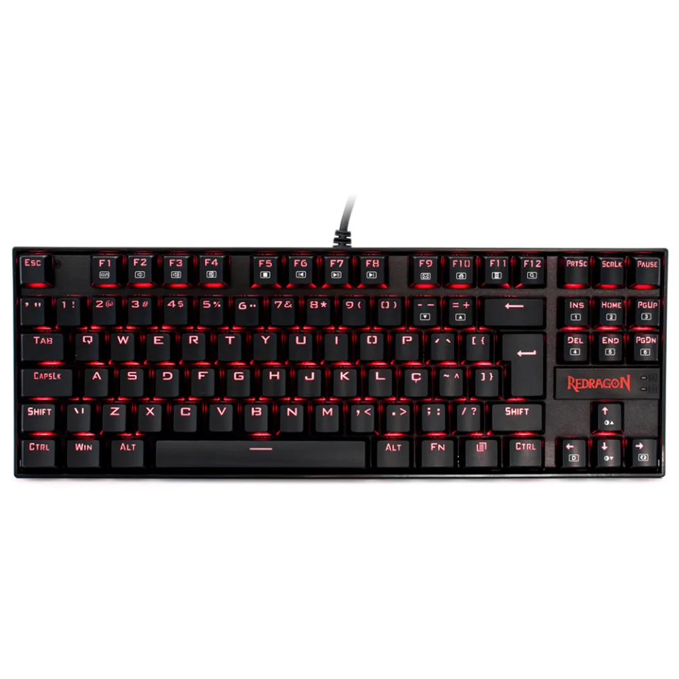 Teclado Gamer Redragon Kumara Single Color Preto switch Marrom - K552-2 (PT-BROWN)