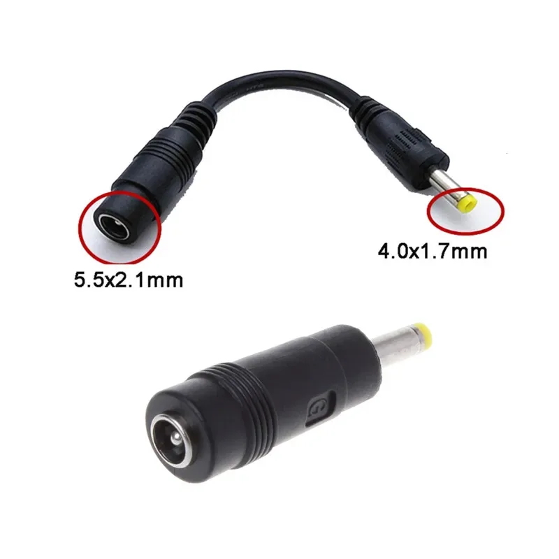 Plugue de alimentação dc 5.5x2.1mm fêmea para 4.0x1.7mm macho adaptador de alimentação cabo conversor para cctv portátil câmera cabo de alimentação cabo