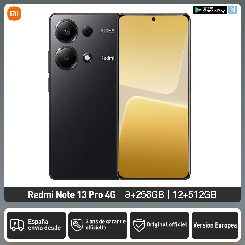 Xiaomi Redmi Note 13 Pro 4G Versão Global 256GB/512GB Helio G99 Ultra 6.67" FHD Display 120Hz Câmera Principal Traseira 200MP Com OIS Bateria 5000mAh Carregamento Rápido 67W NFC
