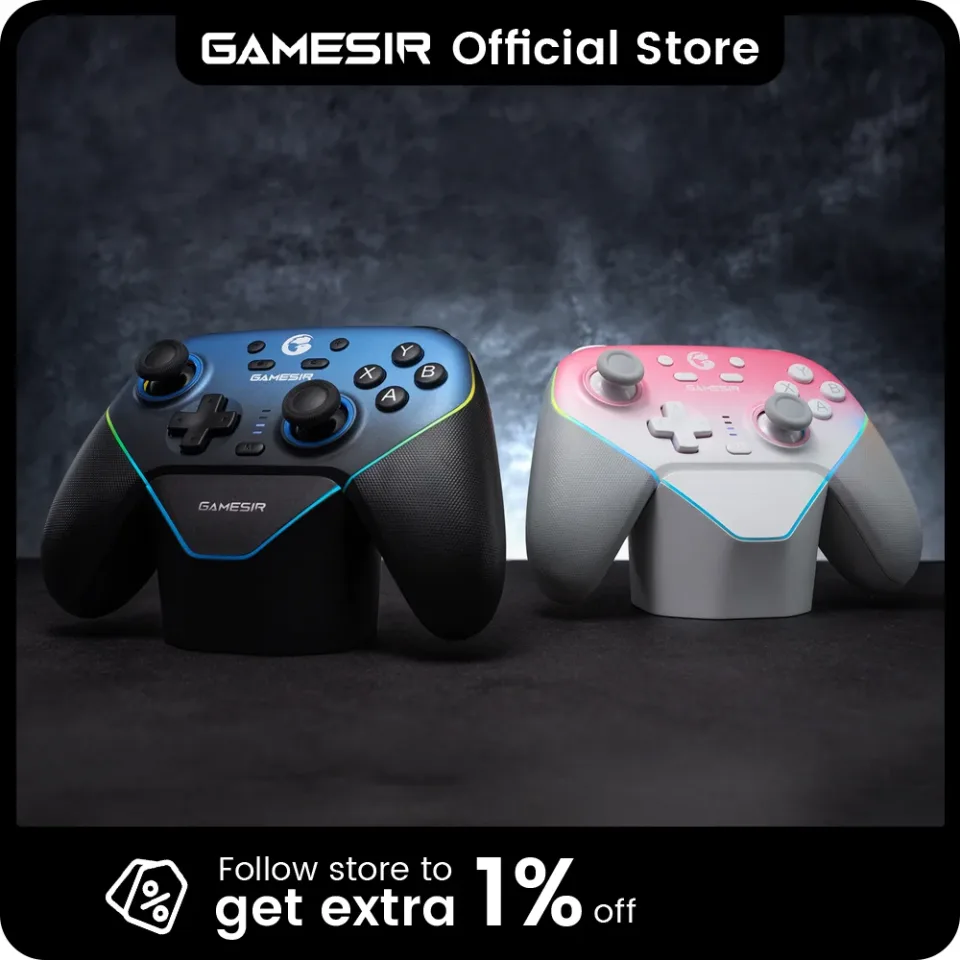 Controlador de interruptor sem fio GameSir Super Nova com estação de carregamento, joystick de efeito Hall para PC Nintendo Switch 2 Android Phone