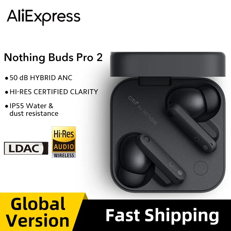 Global Verison Nothing CMF Buds Pro 2 50 dB ANC Até 11 horas de música sem parar Som HiFi alimentado por drivers duplos ﻿ 6 microfones HD