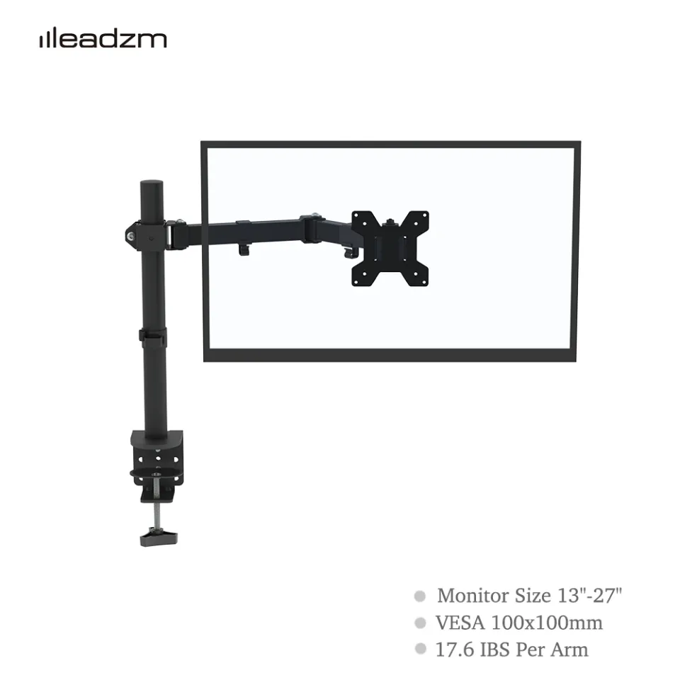 Suporte de mesa para monitor único TSND‑02, braço móvel para monitor de mesa de 13‑27 polegadas VESA 100x100, capacidade de carga de 8 kg 90 ° Inclinação 360 ° Rotação 180 ° Suporte Giratório para Monitor