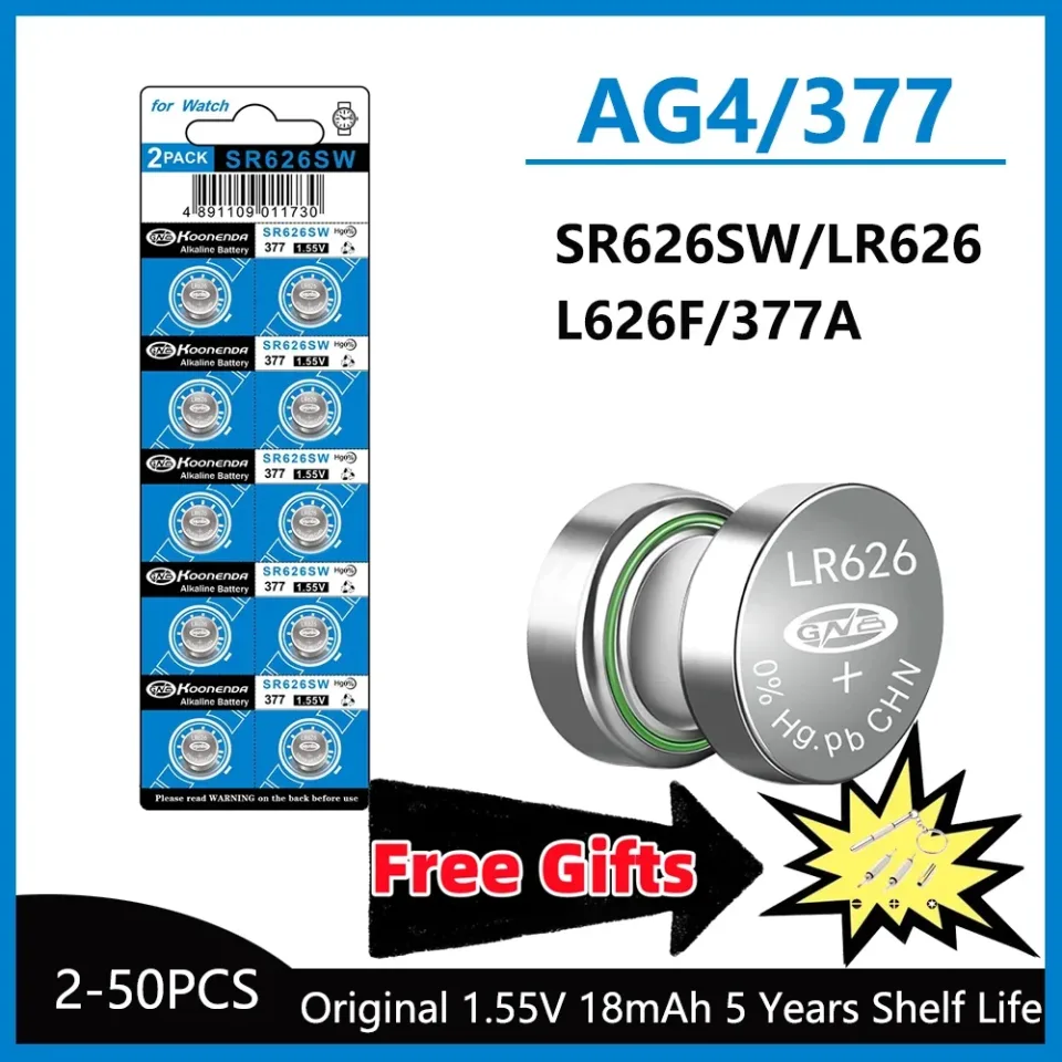 5-50 pces de alta capacidade sr626sw ag4 bateria alcalina lr626 377a v377 1.5v relógio baterias de botão para mini lanterna brinquedo