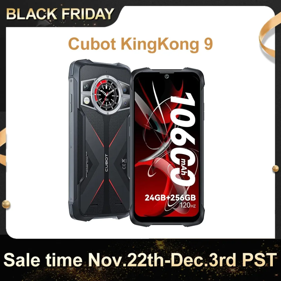 Cubot KingKong 9, 12GB + 256GB Smartphone robusto 10600mAh (33W) 6,58"FHD+, 100MP+24MP Visão noturna, à prova de choque/à prova de água