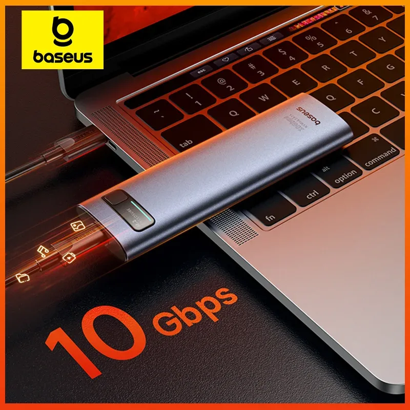 Baseus m2 ssd caso nvme sata protocolo duplo 10gbps m.2 para usb tipo c 3.2 gen 2 portátil sata nvme gabinete externo ssd caixa