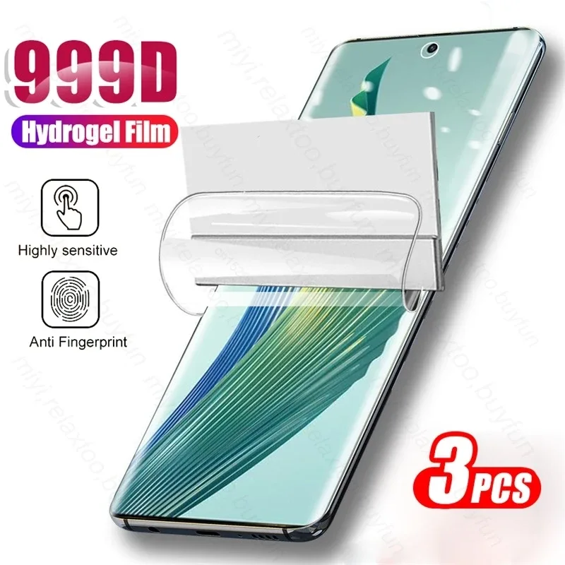 3 pces 999d protetor de tela de filme de hidrogel macio para honra magic5 lite 5 luz não temperado vidro honar honer magia 5 lite 5g 6.67"