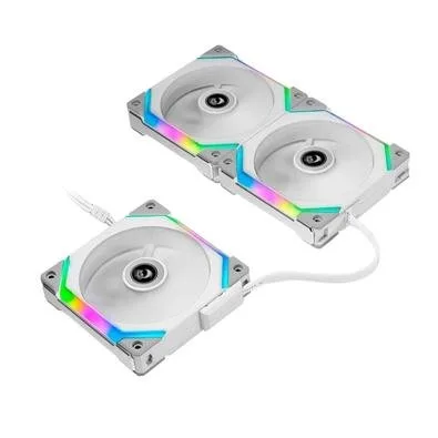 Kit Com 3 Ventoinhas Redragon By Lian Li, 120mm, RGB, Com Controladora, Branco - UFSL1203WSI