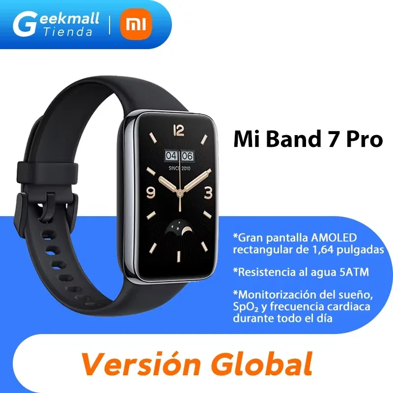 Versão global Xiaomi Band 7 Pro Ecrã AMOLED de 1,64" Resistência à água 5ATM SpO₂ e monitor de ritmo cardíaco MI Band 7 Pro