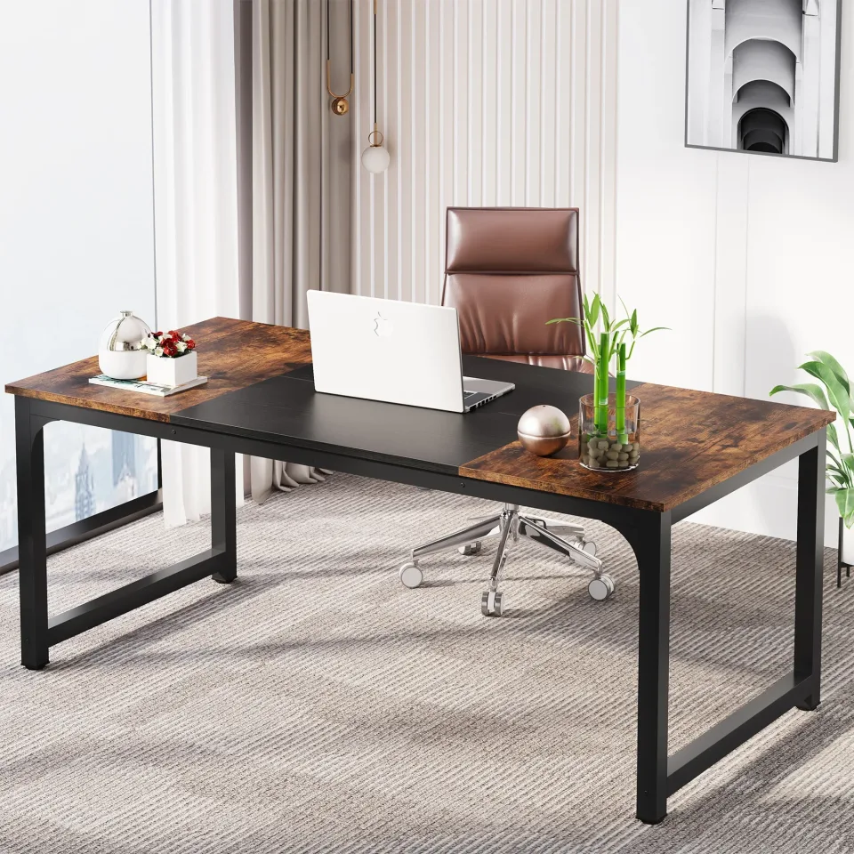 Tribesigns Mesa de computador moderna, grande mesa de escritório, mesa de computador, mesa de estudo, estação de trabalho para escritório doméstico