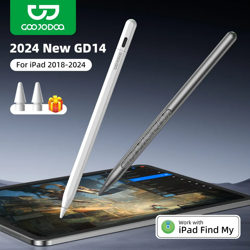 Caneta stylus GOOJODOQ GD14 para Apple Pencil 2 iPad Pencil com IPad Find My para iPad Air6/5/ 4 iPad Pro 11 2018-2024 pro 13