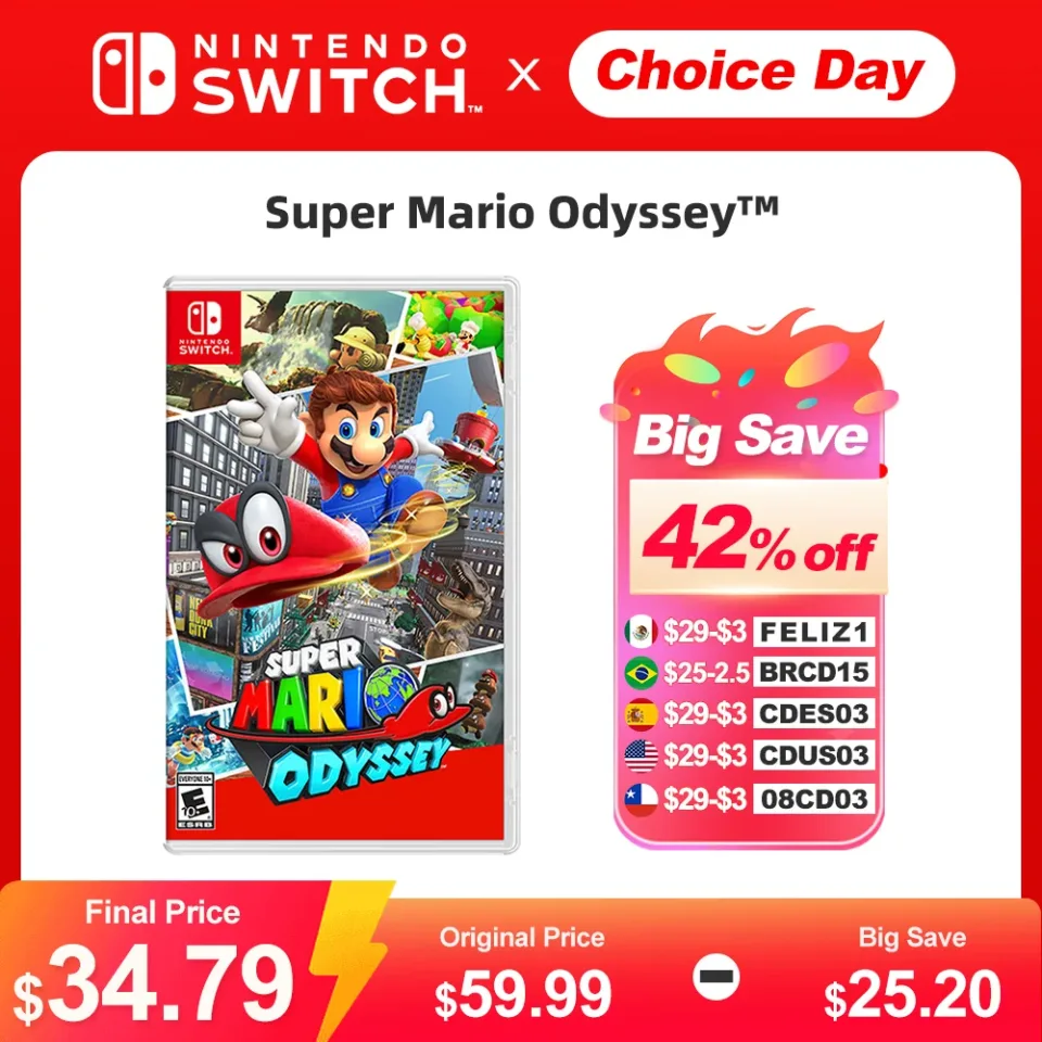 Super Mario Odyssey Nintendo Switch Games Deals 100% original oficial jogo físico cartão de ação gênero para Switch OLED Lite