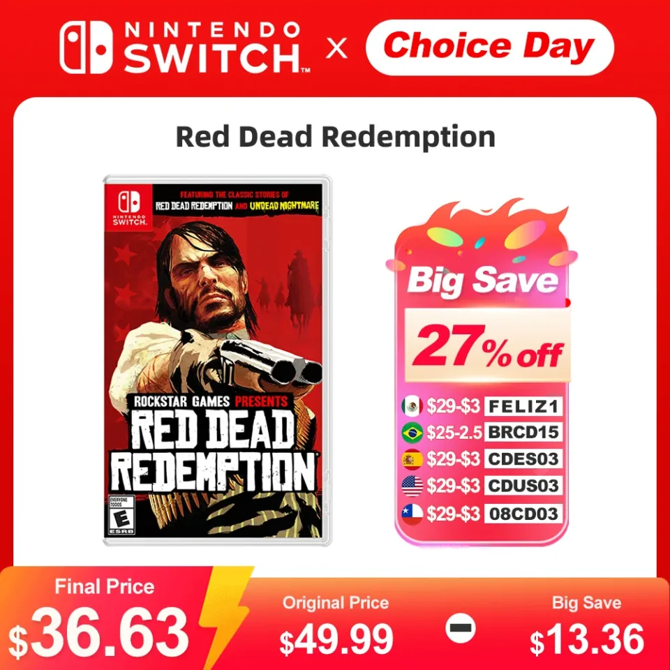 Red Dead Redemption jogos Nintendo Switch Ofertas de jogos 100% Original Oficial Physical Game Card Adventure Gênero para Switch OLED Lite