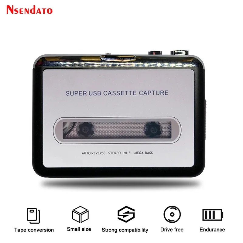 USB Cassette Capture Radio Player Portátil USB Cassette Tape para MP3 Converter Capture Audio Music Player Gravador de cassetes