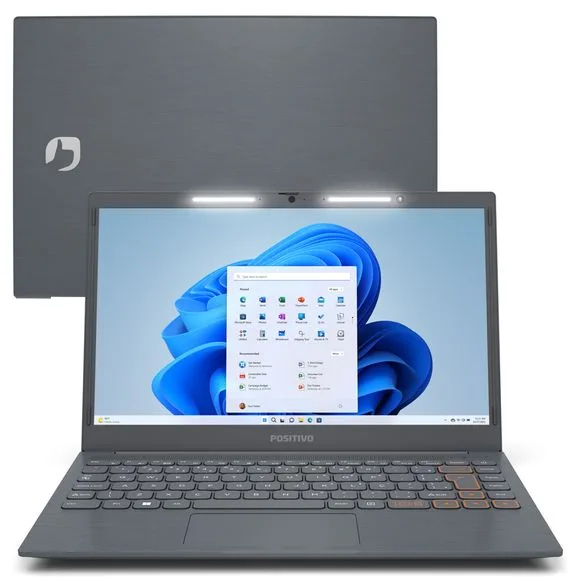 Notebook Positivo Vision C14 Intel® Celeron® Windows 11 Home 4GB 128GB eMMC 14” Lumina BAR Cinza - Inclui Microsoft 365*