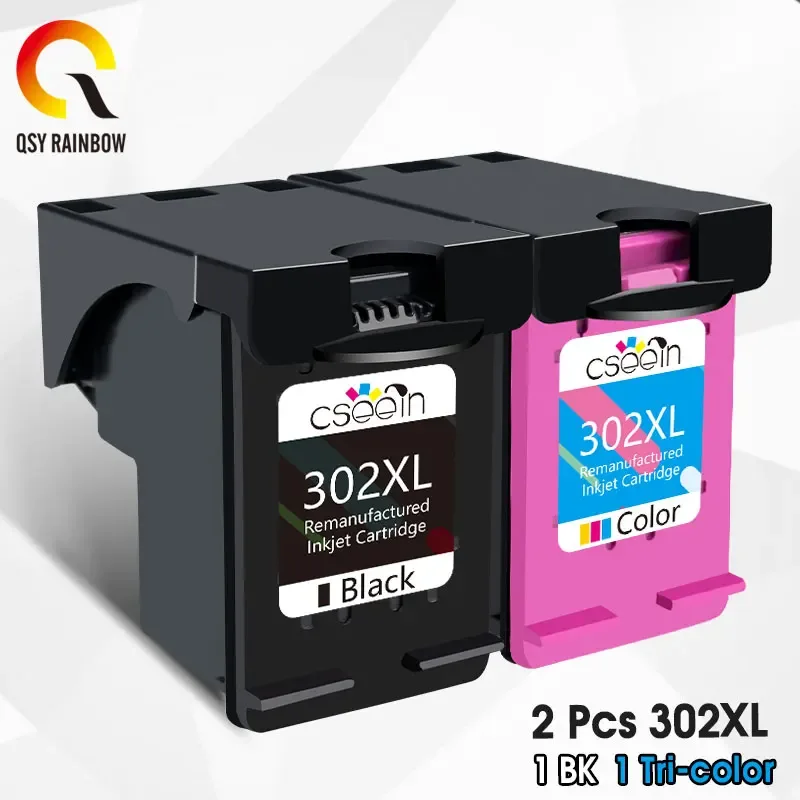 QSYRAINBOW remanufaturado 302XL Substituição para HP 302 HP302 XL Cartucho de tinta para impressora Deskjet 1110 1111 1112 2130 2131