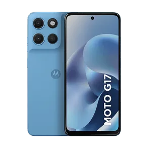 Smartphone Motorola Moto g17 256GB 4GB RAM + 8GB RAM Boost, camera 50MP Sony Lytia 600, tela FHD+ 60hz, bateria 5200 mAh - Azul Claro