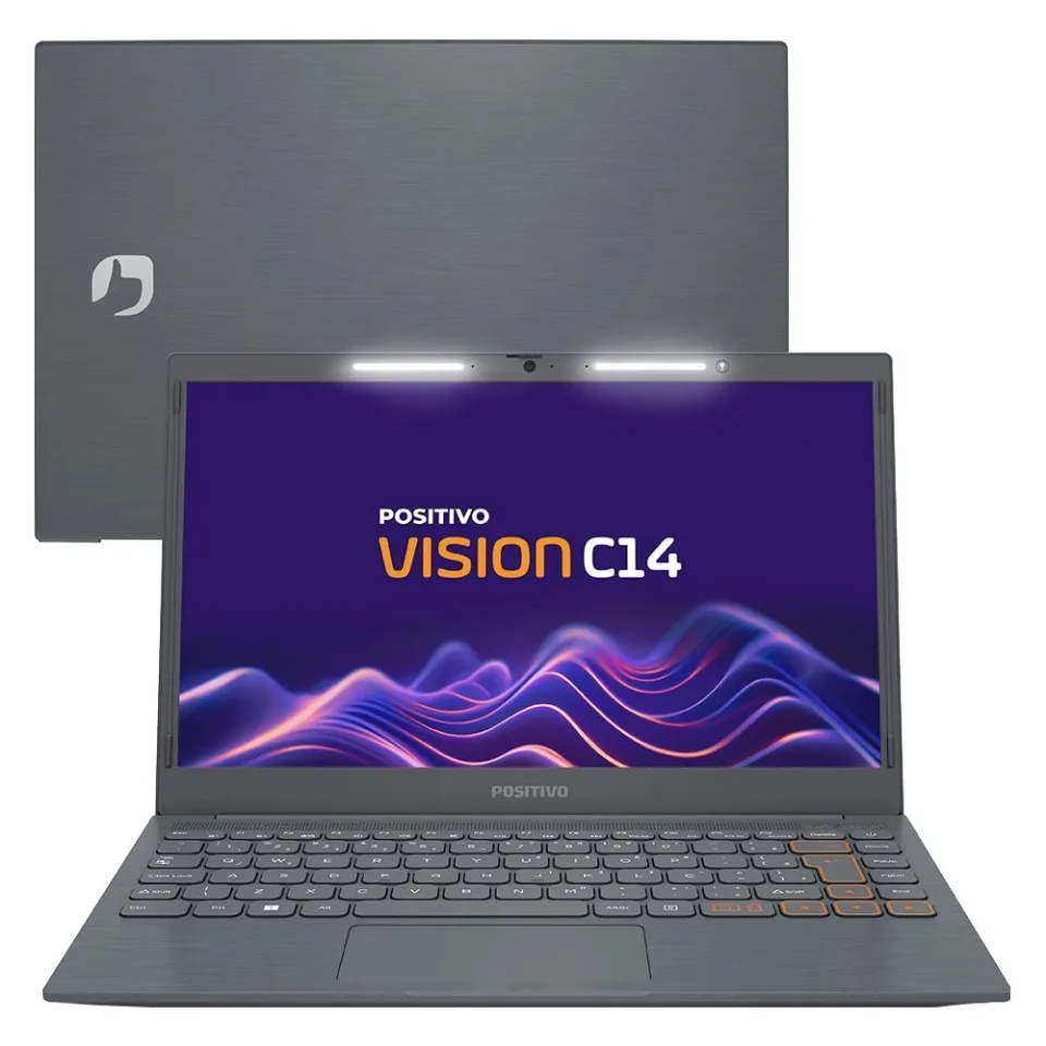 Notebook Positivo Vision C4128A-14 - Tela 14P", Intel Celeron, 128GB, 4GB RAM, Windows 11, Cinza