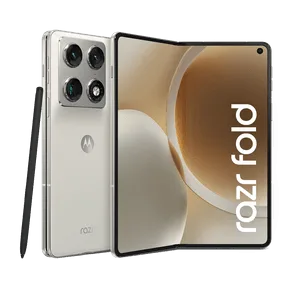 Smartphone Motorola Razr Fold 1TB - 16GB RAM+16GB Ram Boost, Tela interna 8.1" e externa 6.6”, extreme AMOLED, 3 câmeras 50MP e Zoom 100x, IP49 - Branco
