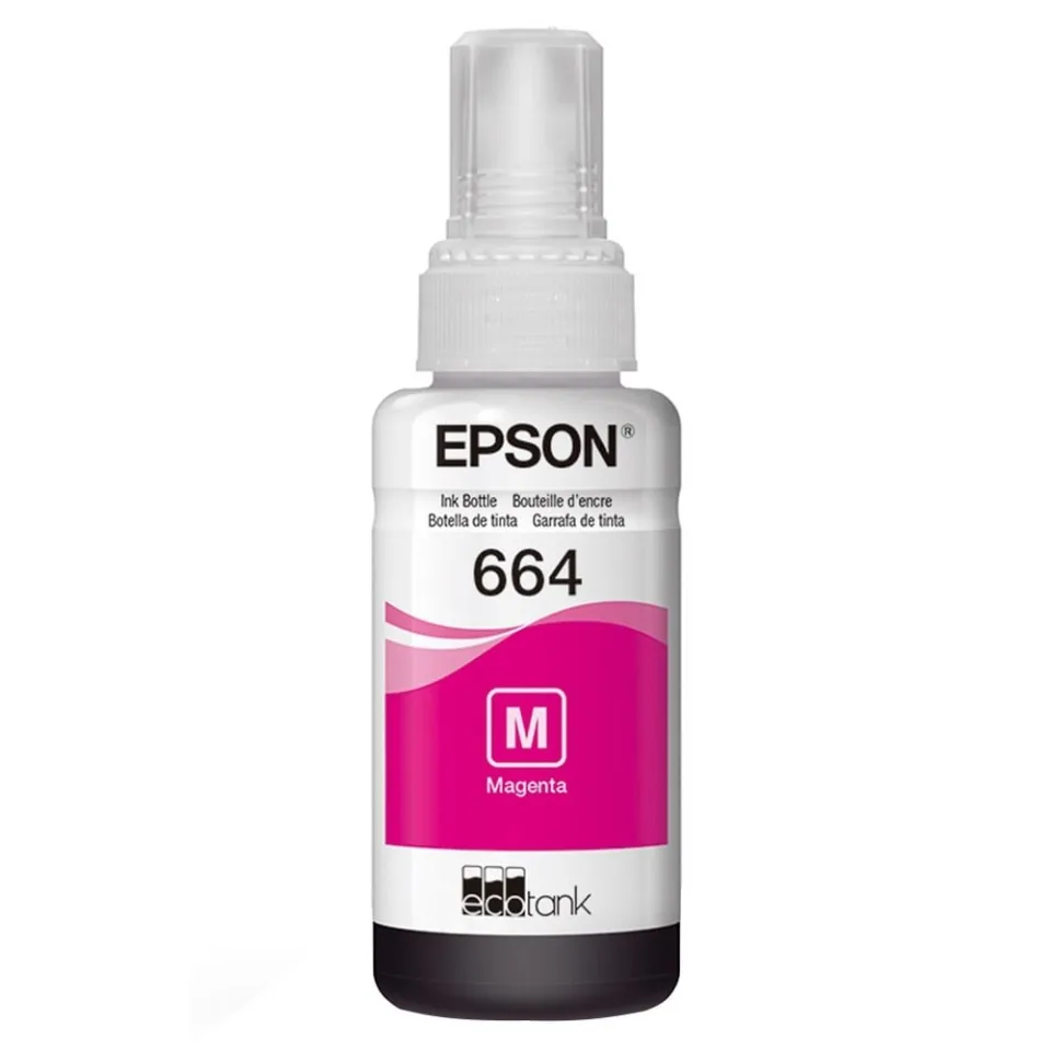 Garrafa de Tinta Original Epson EcoTank 664 T664320 Magenta para Impressoras L110, L120