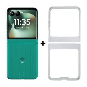 Kit Smartphone Motorola Razr 70 5G + capa protetora bumper 256GB - 8GB RAM+16GB Ram Boost, tela interna 6.9" e externa 3.6", extreme AMOLED, câmera 50MP, IP48 - Verde