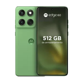 Smartphone Motorola Edge 60 5G 512 GB 12 GB RAM+12 GB Ram Boost, Tela Quad-Curve moto AI 50MP Sony Camera Ultrarresistência Militar IP68 + IP69 - Verde