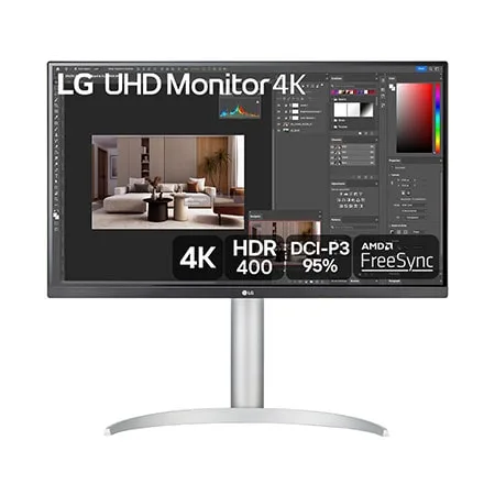 Monitor LG UHD 27” IPS, 4K, 3840 x 2160, 60Hz, 5ms (GtG em Faster), VESA Display, HDR™ 400, HDMI, AMD FreeSync - 27UP650-W - 27UP650-W