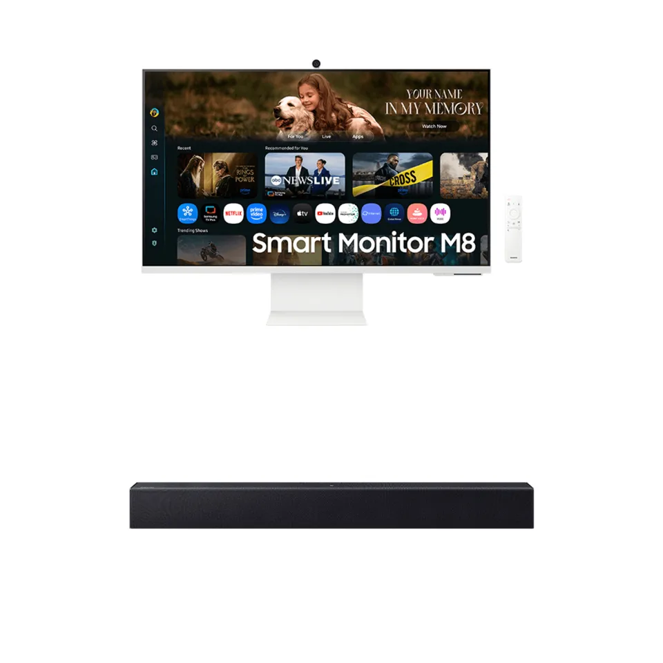 Smart Monitor Samsung M8 32" + Soundbar Samsung HW-B400F Combo