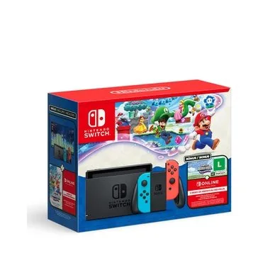 Console Nintendo Switch + Super Mario Bros. Wonder + 3 Meses de Assinatura Nintendo Switch Online - NT000054NSW