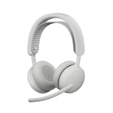 Headset Sem Fio Logitech Zone Wireless 2 ES com Microfone Flip-to-mute, Cancelamento de ruído, Conexão Bluetooth, Branco - 981-001596